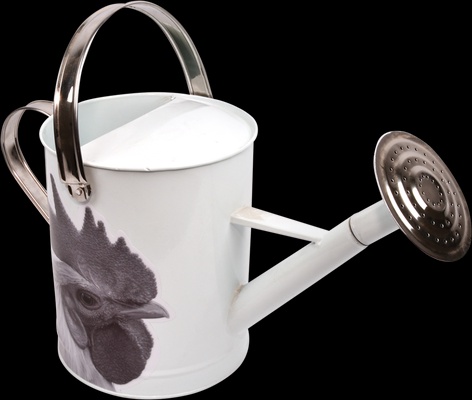 Regadera Metalica Animales de Granja Blanco y Negro